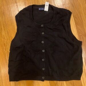 GAP Black Cardigan Sweater Vest